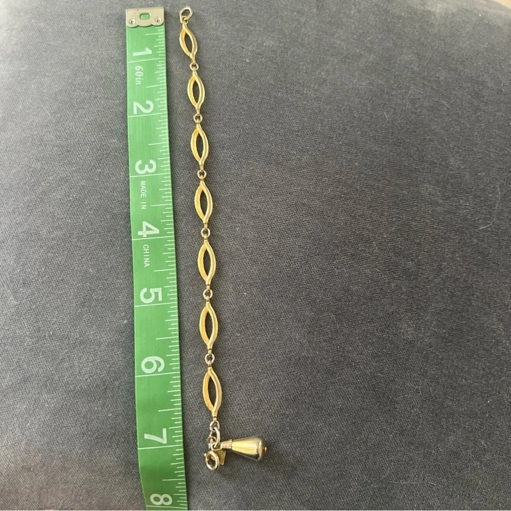 Vintage Sarah Coventry Gold Tone Chain Bracelet with Bell Shape Charm Link